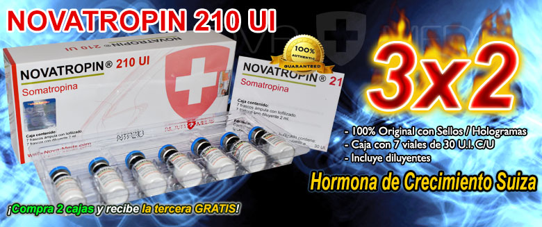 Novatropin 210 UI Hormona de Crecimiento Suiza al 3x2!