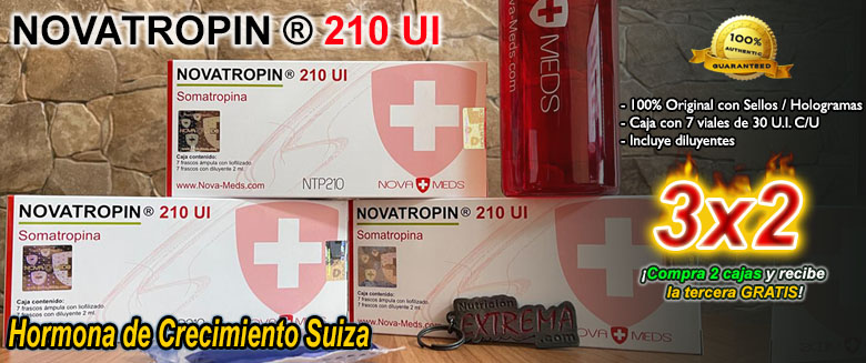 Novatropin 210 UI Hormona Suiza al 3x2!