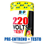 BHP 220 Volts + Test Ultra - Poderoso pre-entreno con creatina y aumentador de Testo - Recibe 220 voltios de pura energía y poder! ahora con precursor de testosterona