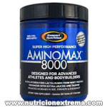 Aminomax 8000 con L-leucina y L-taurina. Gaspari Nutrition - Promueve el aumento de tamaño, fuerza y resistencia