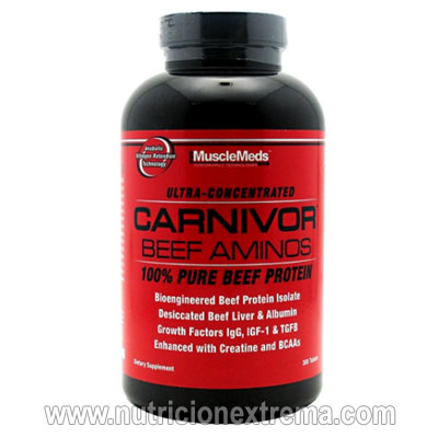 Carnivor Beef Aminos - Proteína de carne vacuna con BCAA. Musclemeds - La mejor proteína de carne vacuna en tabletas