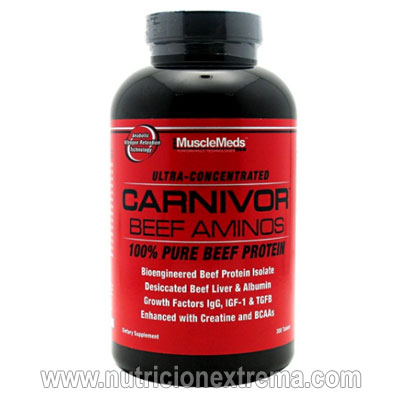 Carnivor Beef Aminos - Protena de carne vacuna con BCAA. Musclemeds - La mejor protena de carne vacuna en tabletas