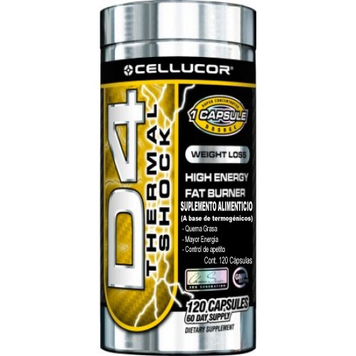 D4 THERMAL SHOCK 60 Caps. Quema grasa y aumenta la energa. Cellucor - incinera la grasa y aumenta sus niveles de energa de forma explosiva, todo esto reduciendo al mnimo los efectos secundarios