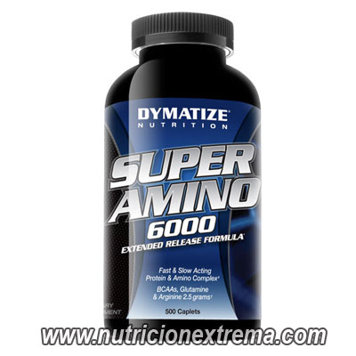 Super Amino 6000 - 500 tabs Dymatize aminocidos muy potentes - 6 gramos de aminocidos de alta calidad 