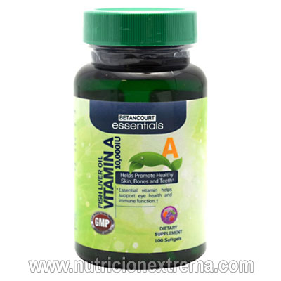 Natural A 10,000 IU 100 Caps - Vitamina A. Betancourt Essentials - Ayuda a promover la sana la piel, huesos y dientes. 