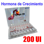 Alphagen 200 UI. Somatropina Hormona de Crecimiento 10 cartuchos.