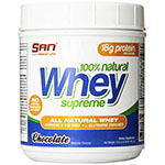 100% Natural Whey Supreme - 18 gr de proteina natural. San Nutrition - Proteina 100% de origen natural libre de sabores artificiales.