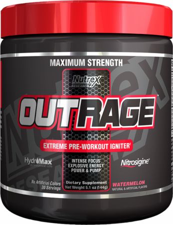 OutRage Ultraconcentrado - Energa Extrema y Fuerza con este pre-entrenador de Nutrex!