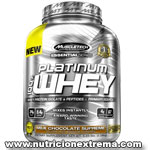100% PLATINUM WHEY 5 LBS ESSENTIALS SERIES. MUSCLETECH -  la protena de suero ultra-pura se encuentra en cada cucharada de Platinum 100% de suero de leche.