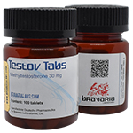 Testov Tabs 30 - Testosterona en Tabletas 30 mg x 100 tabletas. Bravaria Labs