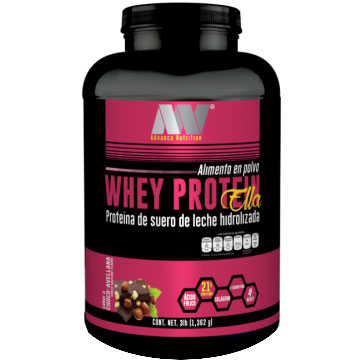 Whey Protein ELLA! 3 lbs - Proteina Hidrolizada para Mujeres Sin Grasa Ni Azucar. Advance Nutrition. - Proteína con colageno diseñada especialmente para la mujer!
